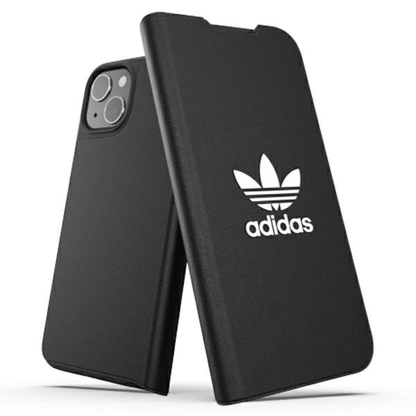 Adidas OR Booklet Case BASIC iPhone 13 jaoks - must ja valge
