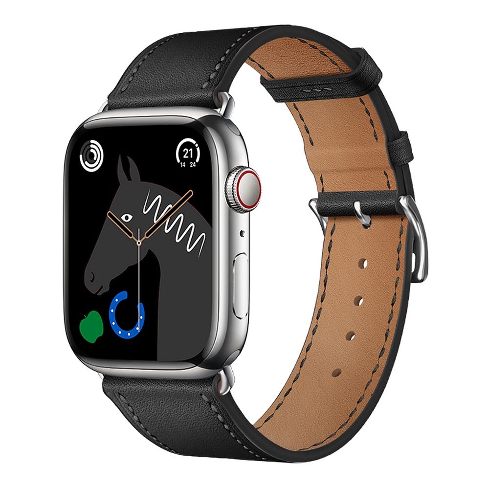Strap to Apple Watch Forcell F-Design FA20 holes eco-friendly leather 42 / 44 / 45 / 49 mm must