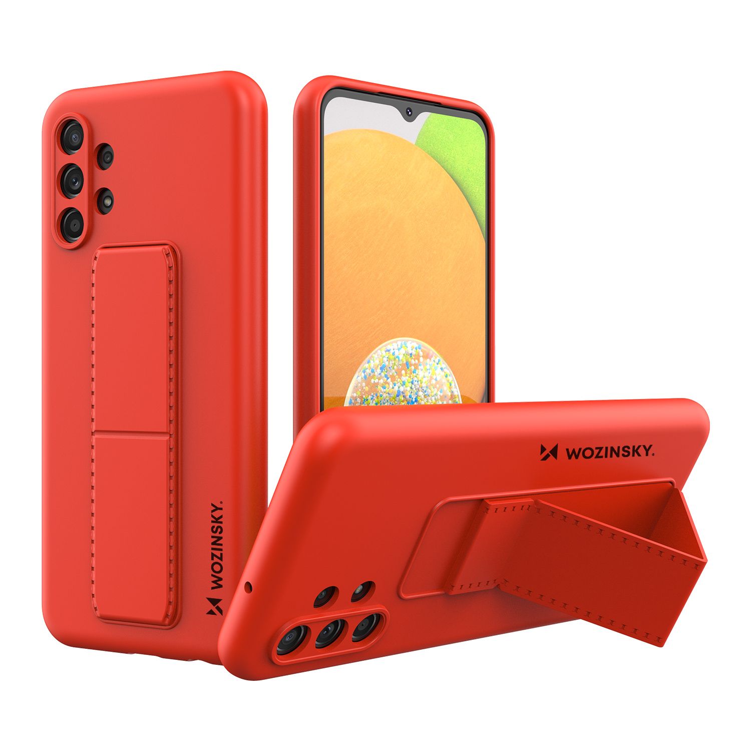 Wozinsky Kickstand Case silikoonist ümbris koos stendiga Samsung Galaxy A13 5G punane