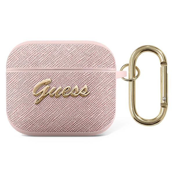 Guess GUA3SASMP AirPods 3 ümbris roosa/roosa Saffiano Script Metal Collection