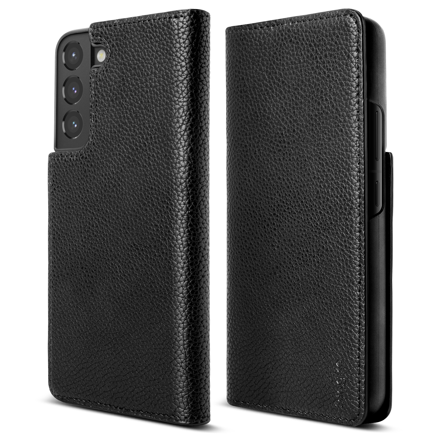 Ringke Folio Signature Flip Leather ümbris Samsung Galaxy S22 + (S22 Plus) must (FSS118R262)