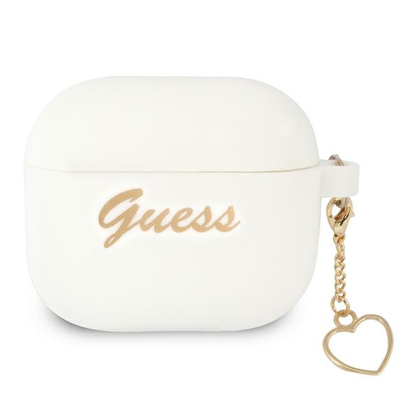 Guess GUA3LSCHSH AirPods 3 kate valge/valge Silikoonist Charm Heart Collection