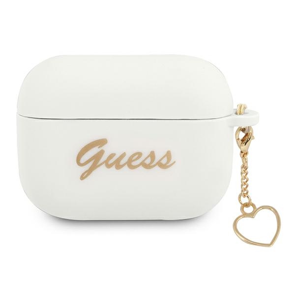 Guess GUAPLSCHSH AirPods Pro kate valge/valge Silikoonist Charm Heart Collection