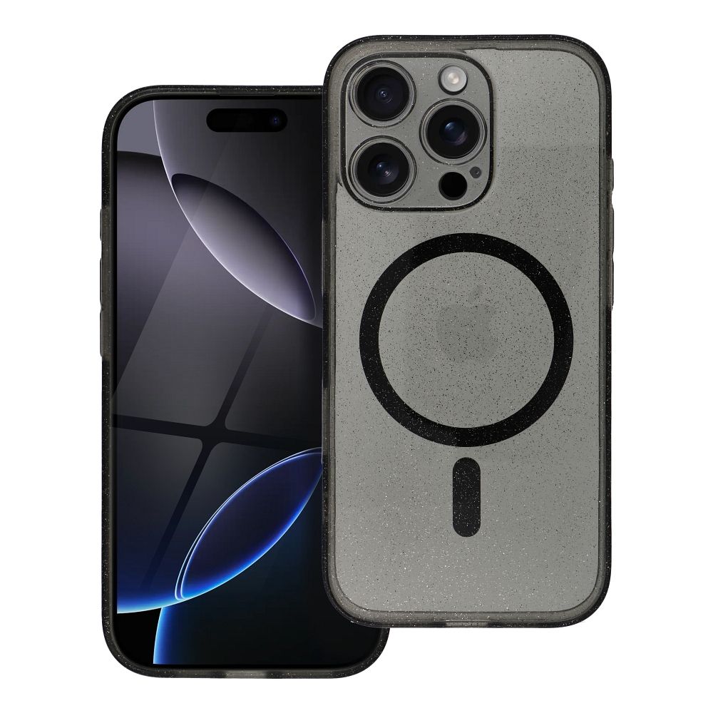 CLEAR MAG ÜMBRIS with camera protection compatible with MagSafe jaoks IPHONE 14 Pro Max must glitter