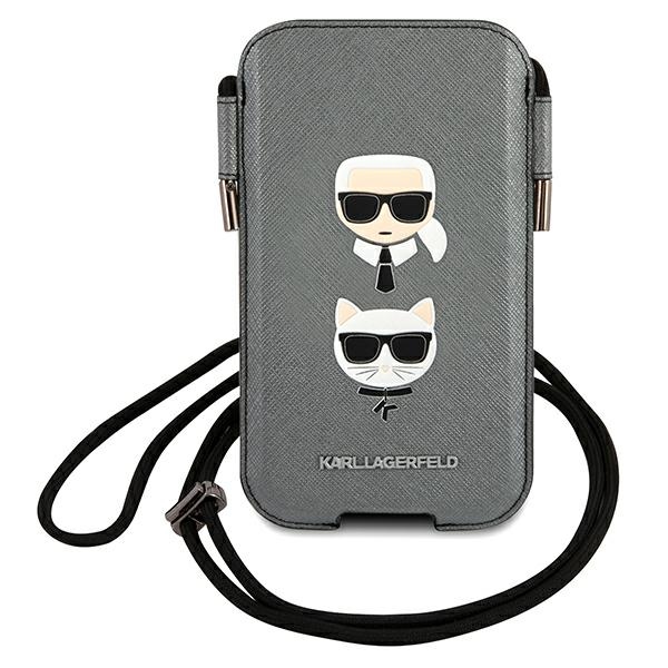 Karl Lagerfeld Saffiano Ikonik Karl&Choupette Head 6.1'' käekott - Hall