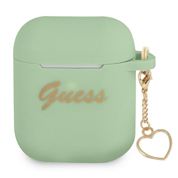 Guess GUA2LSCHSN AirPods kate roheline/roheline Silikoonist Charm Heart Collection