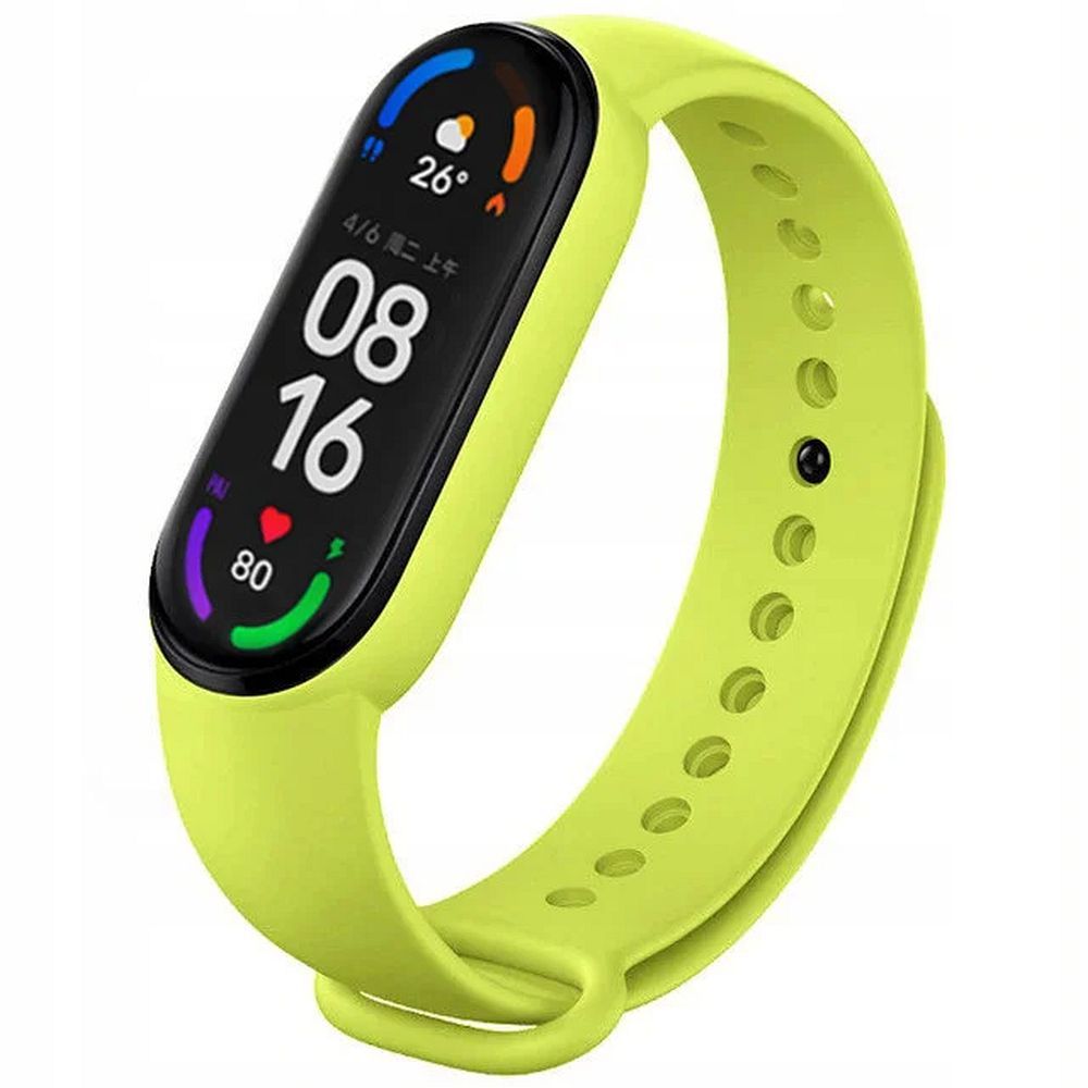 Silikoon strap jaoks XIAOMI Mi Band 5 / 6 / 7 roheline (05)