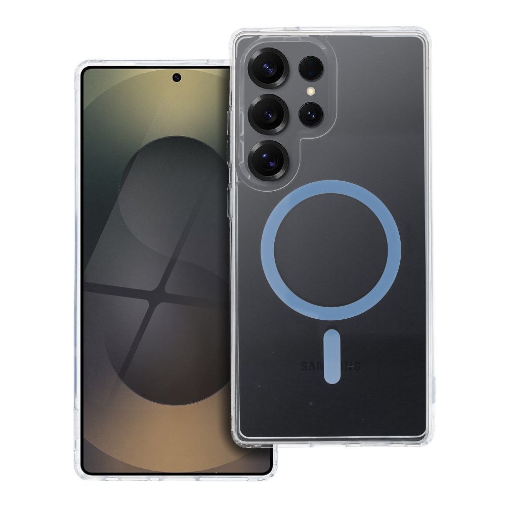 Drop Glue Colorful Ring Mag Cover compatible with MagSafe jaoks SAMSUNG S25 ULTRA light sinine