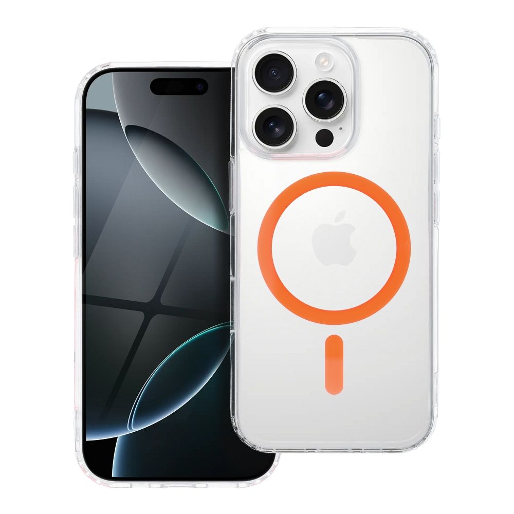 Drop Glue Colorful Ring Mag Cover compatible with MagSafe jaoks SAMSUNG A17 oranž