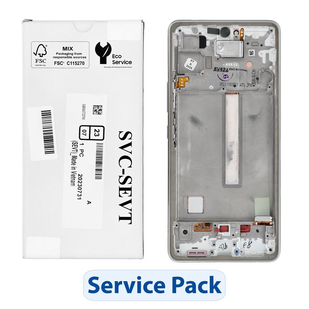 ServicePack LCD Display SAMSUNG A53 5G A536B GH82-28024B valge