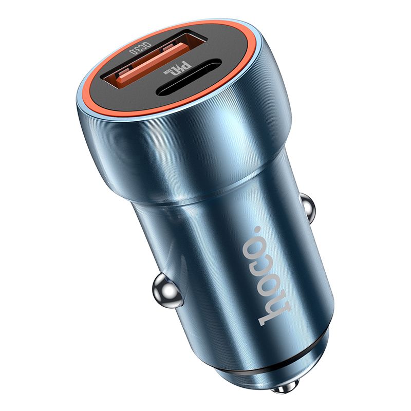 Car Laadija Hoco USB A + USB C PD QC3.0 3A 20W Z46A sapphire sinine