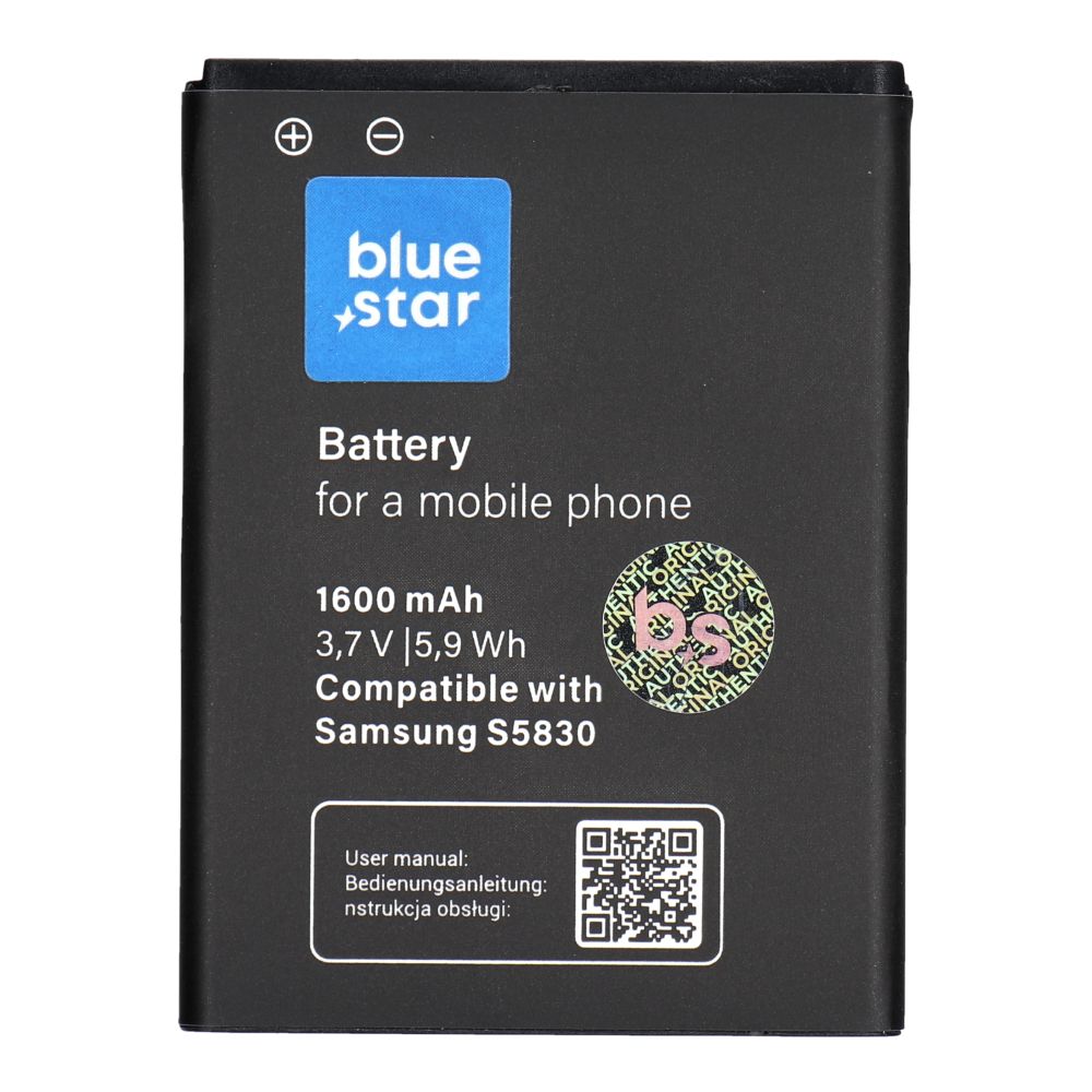 Battery jaoks Samsung S5830 Galaxy Ace / Galaxy Gio S5670 1600 mAh Sinine Star Premium