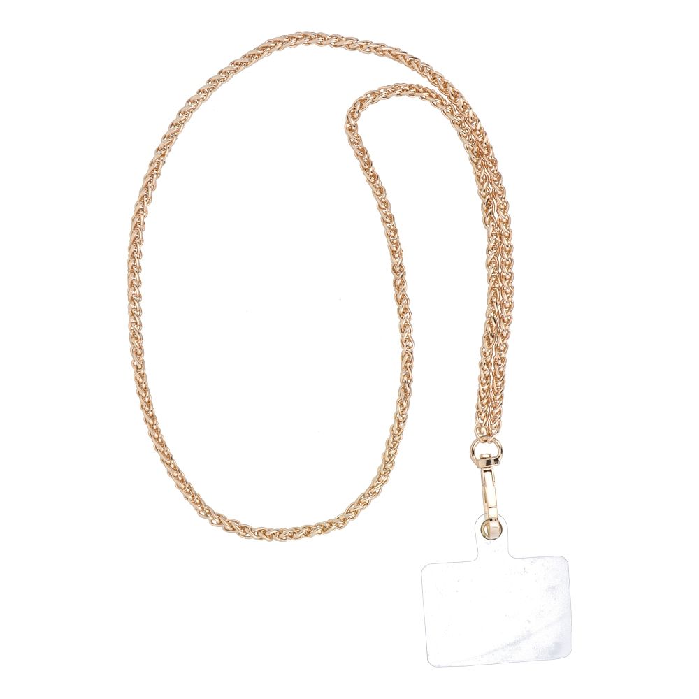 CHAIN #83 Phone lanyard, Phone pendant / cord length 80cm (40cm in the loop) / on neck - kuldne
