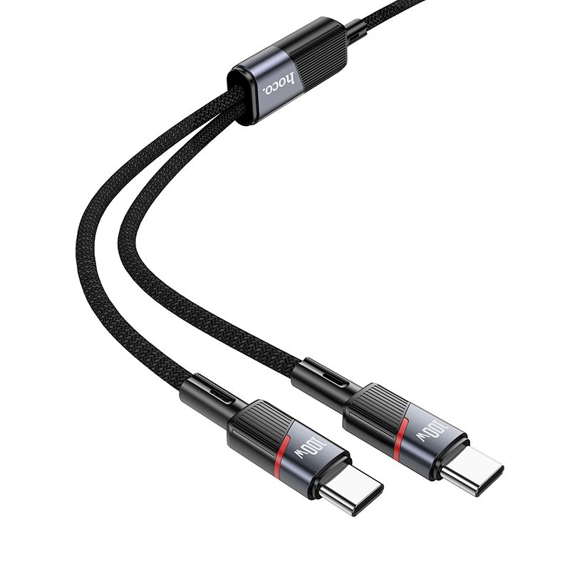 Kaabel 2in1 USB C to USB C / USB C Hoco 5A 100W 1,2 m U139 must