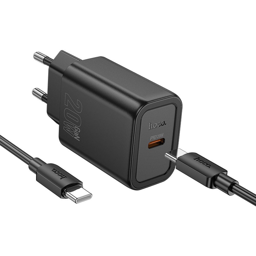 Phone Laadija Hoco USB C QC PD 20W + Kaabel USB C to USB C N60 must