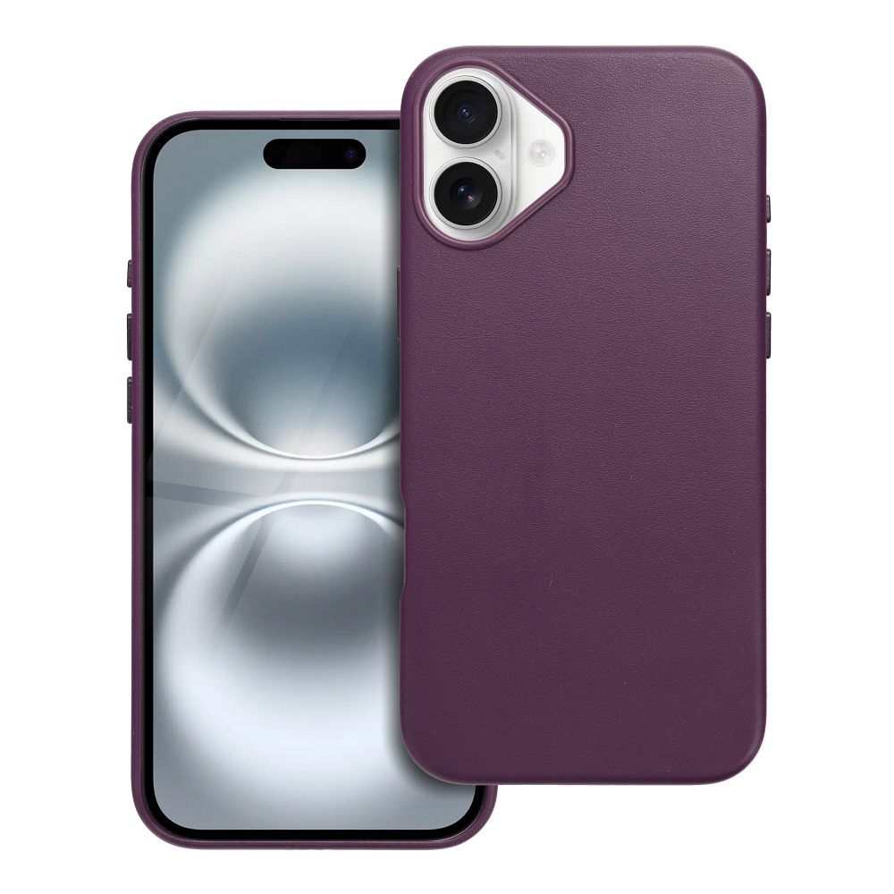 LEATHER MAG COVER ümbris jaoks IPHONE 16 Plus dark violet