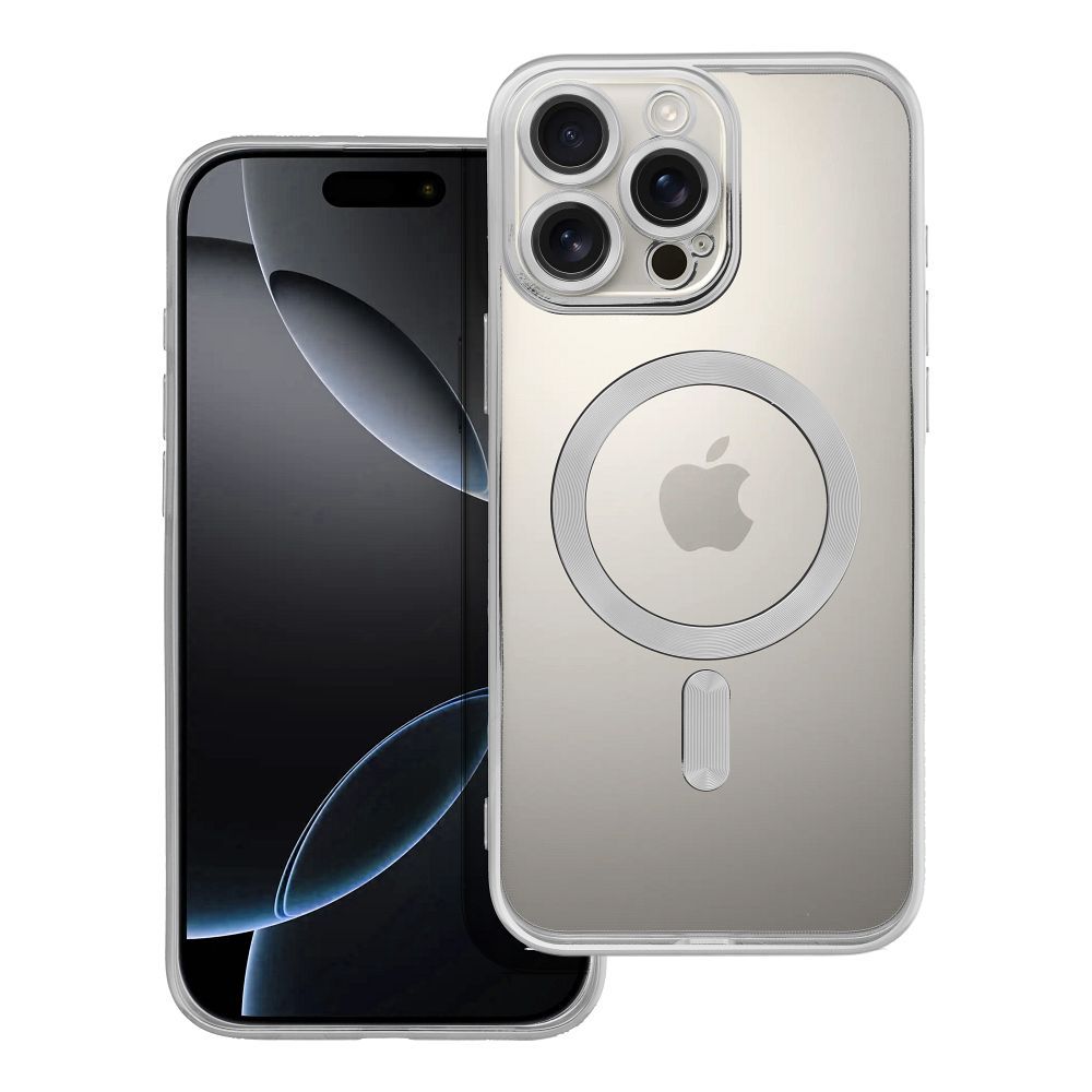 ELECTRO MAG COVER case compatible with MagSafe jaoks IPHONE 16 Pro Max hõbedane