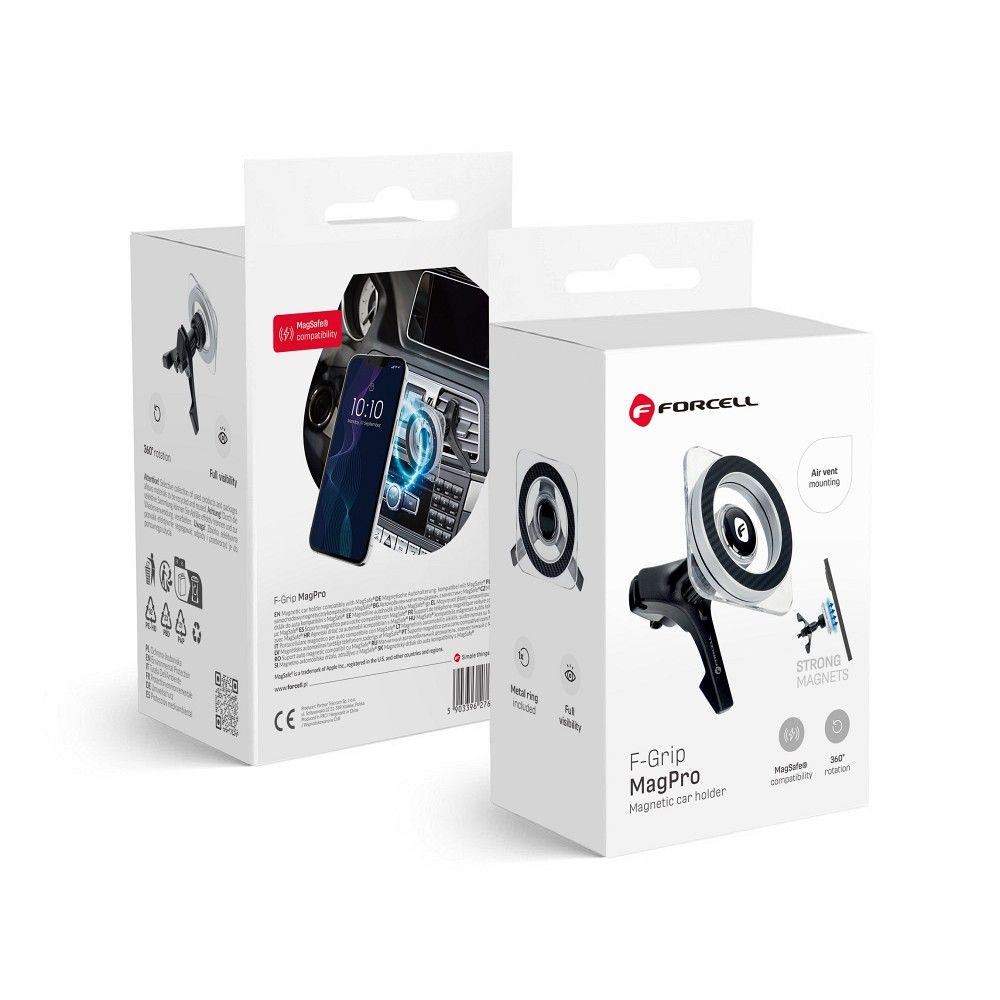 Magnetic car phone hoidja compatible with Magsafe Forcell F-Grip MagPro air vent must