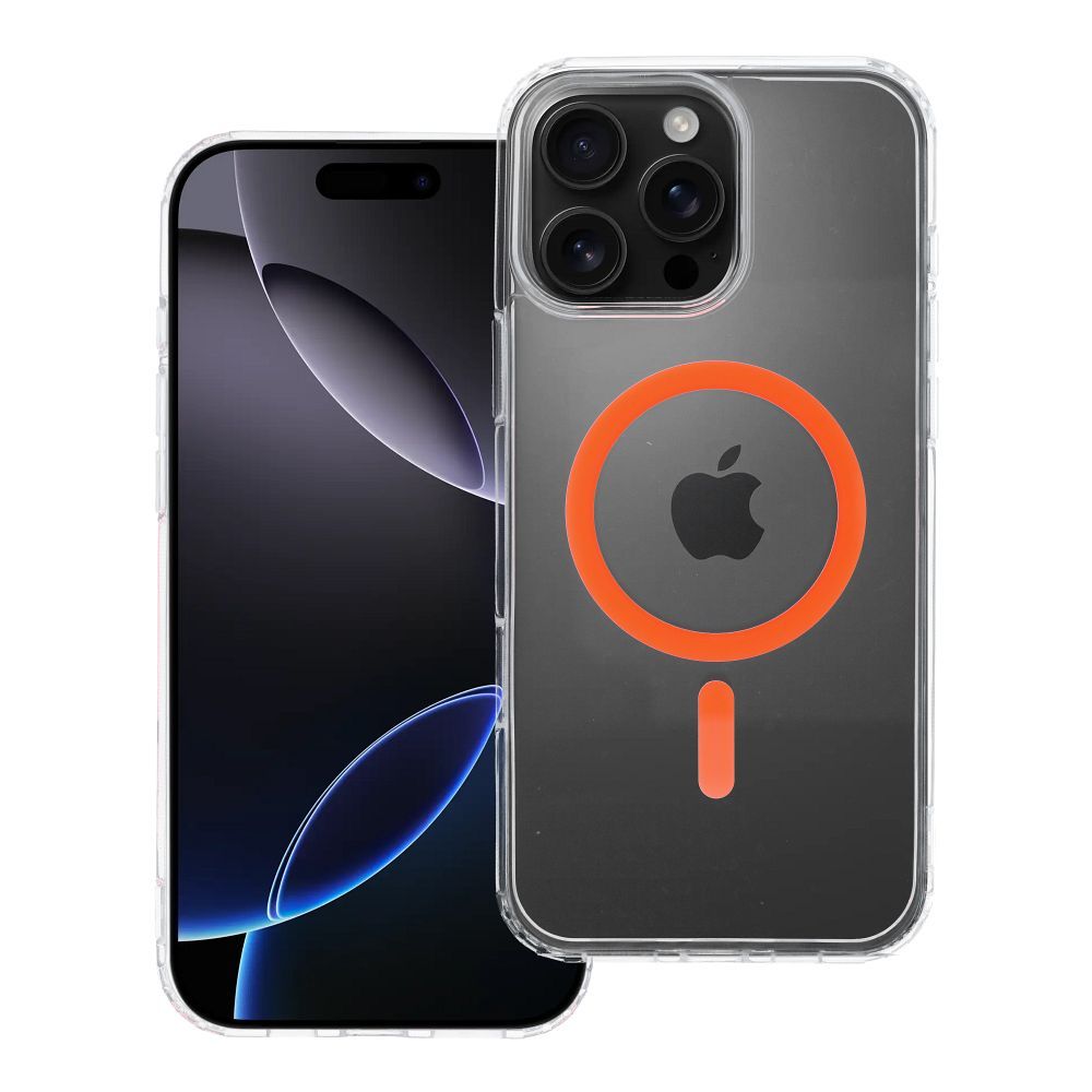 Drop Glue Colorful Ring Mag Cover compatible with MagSafe jaoks IPHONE 16 PRO MAX oranž