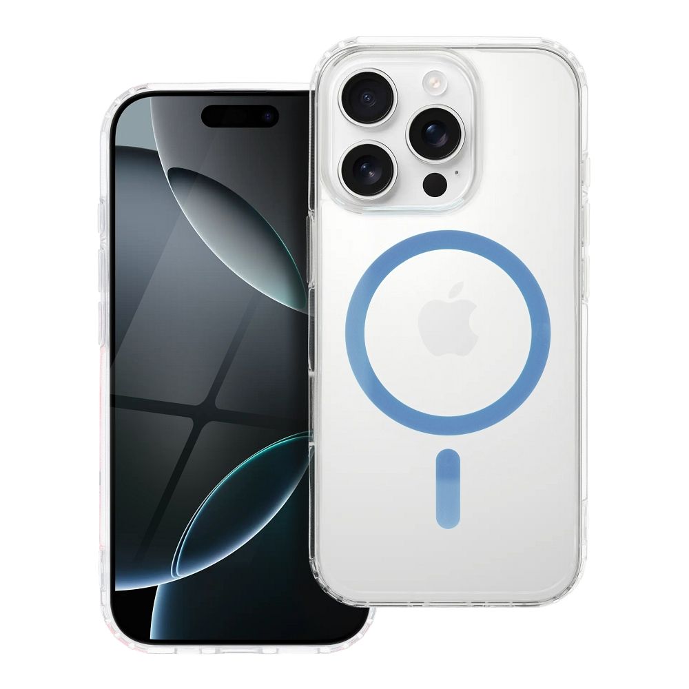 Drop Glue Colorful Ring Mag Cover compatible with MagSafe jaoks IPHONE 16 PRO light sinine