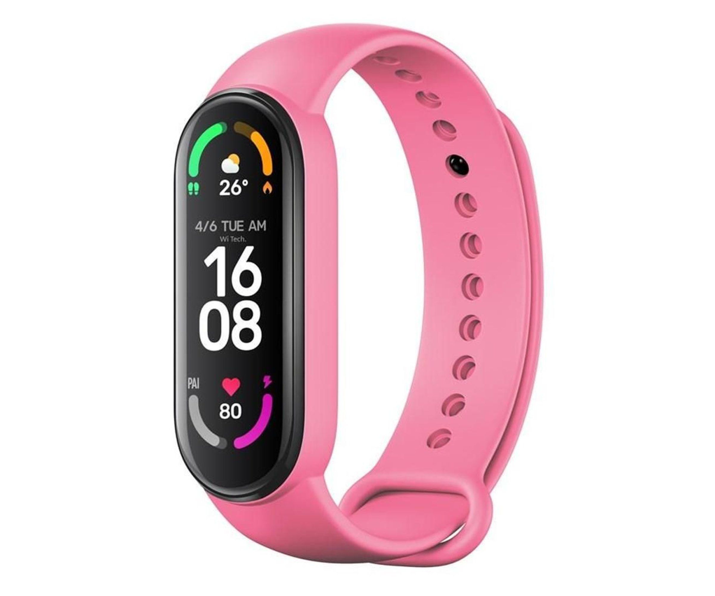 Silikoon strap jaoks XIAOMI Mi Band 5 / 6 / 7 roosa (37)