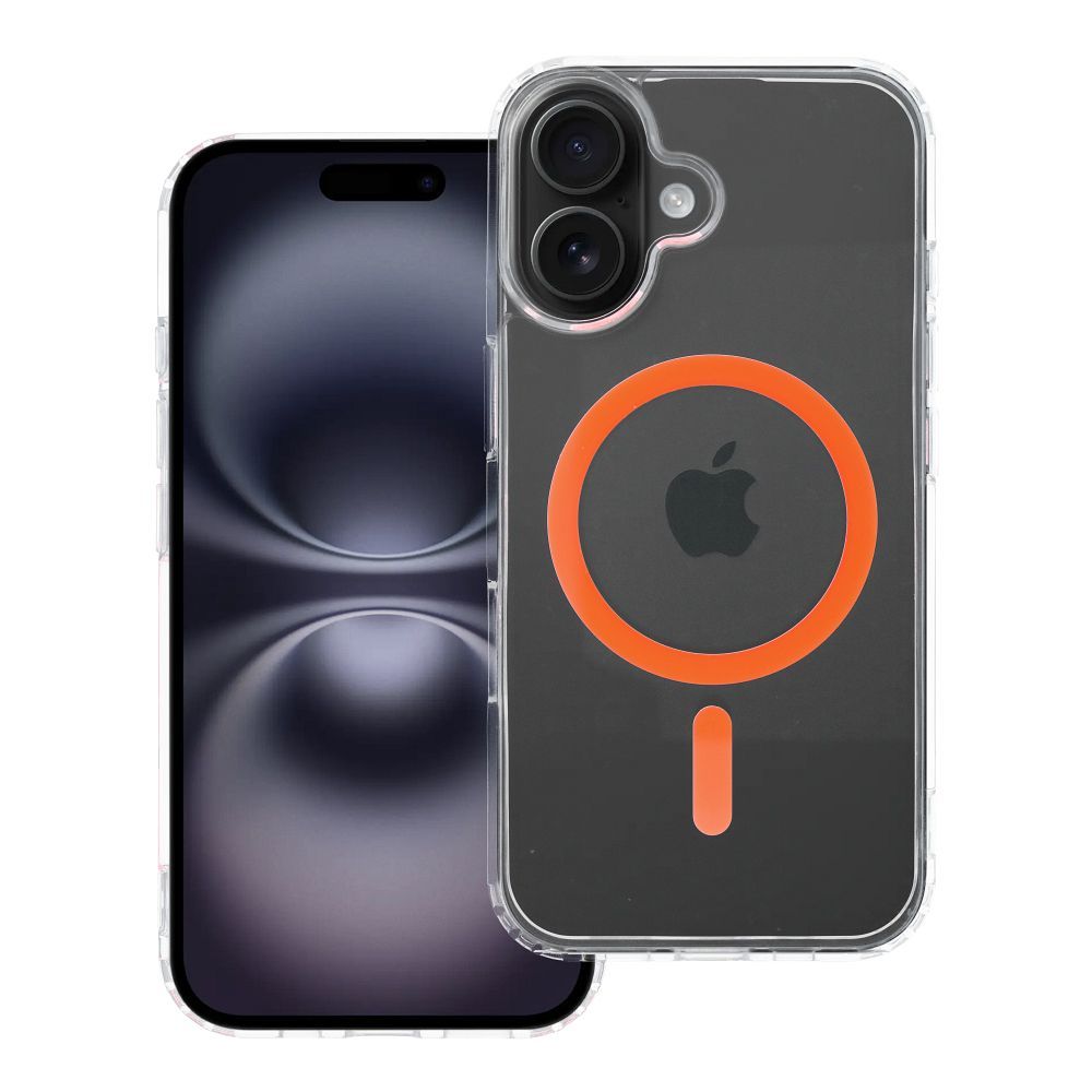 Drop Glue Colorful Ring Mag Cover compatible with MagSafe jaoks IPHONE 16 oranž