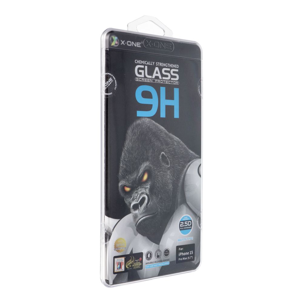 X-ONE Full Cover Extra Strong Matte - jaoks iPhone 15 Pro Max Karastatud klaas 9H