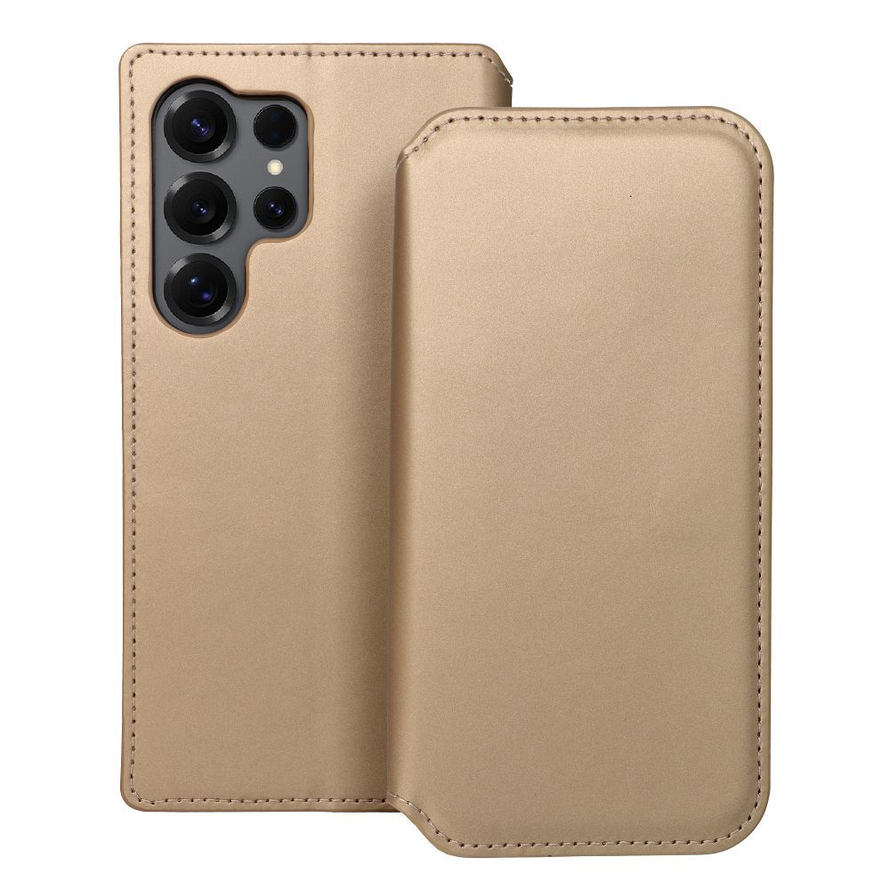 DUAL POCKET Book ümbris jaoks SAMSUNG S25 Ultra kuldne