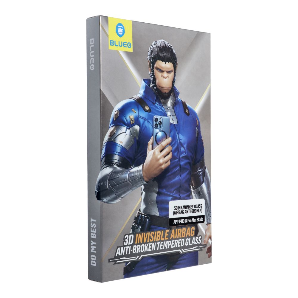 Karastatud klaas 5D Mr. Monkey Glass (Airbag Anti-Broken) Apple iPhone 14 Pro Max must