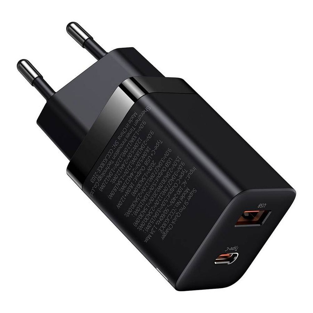 Laadija Baseus Super Si Pro 30W USB-C/USB-A must CCSUPP-E01