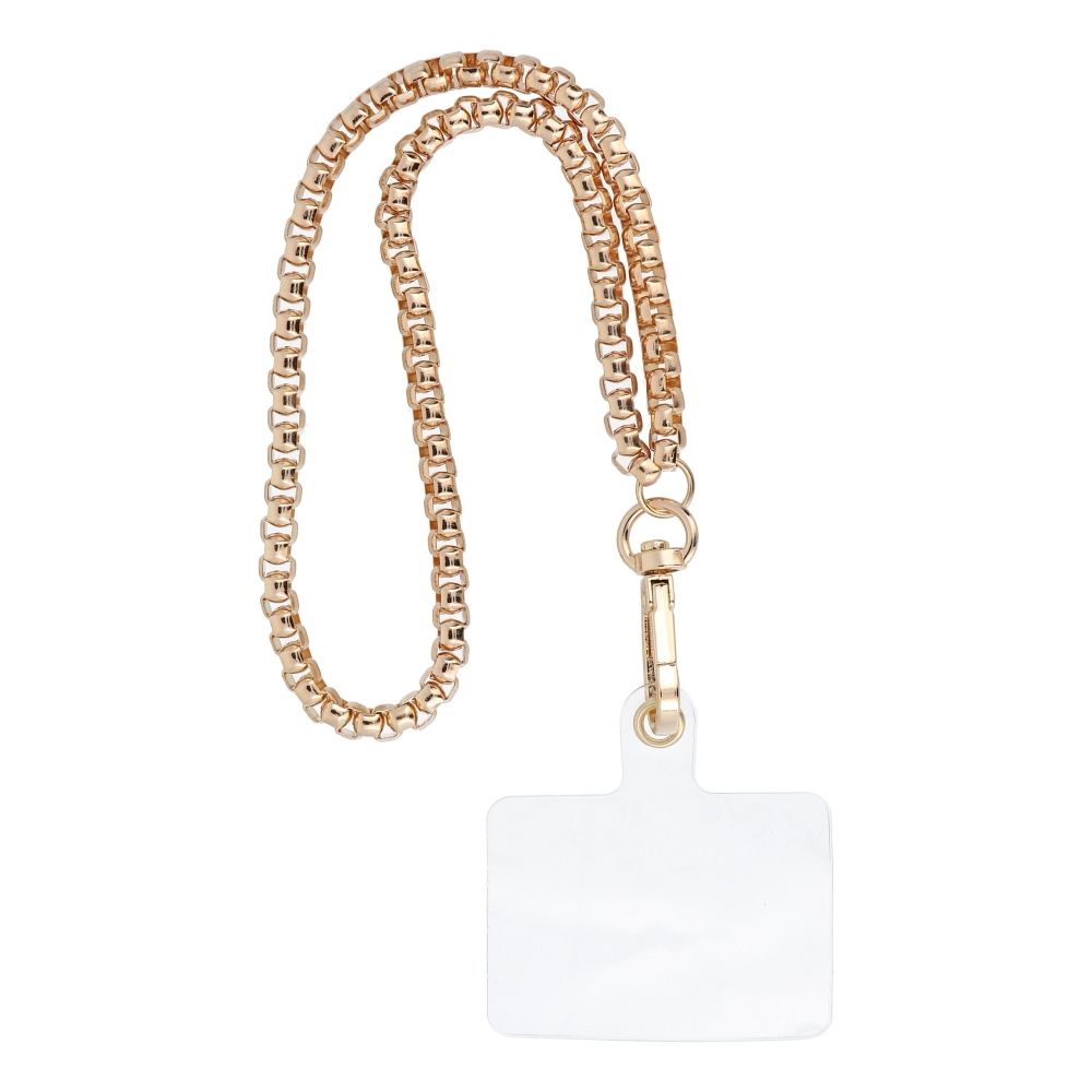 CHAIN #42 Phone lanyard, Phone pendant / cord length 40cm (20cm in the loop) / on wrist - kuldne