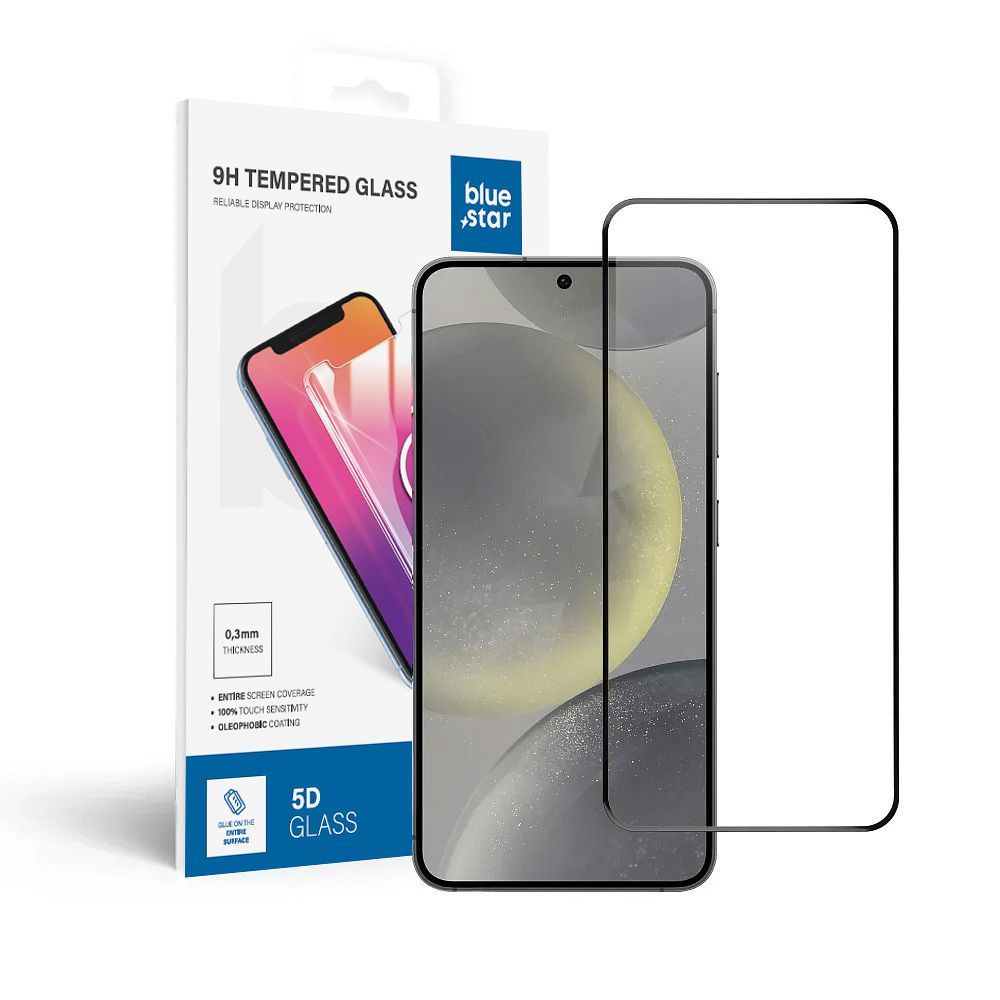 Karastatud klaas to Samsung Galaxy S24 PLUS (full glue / Ümbris friendly) sinine Star 5D must