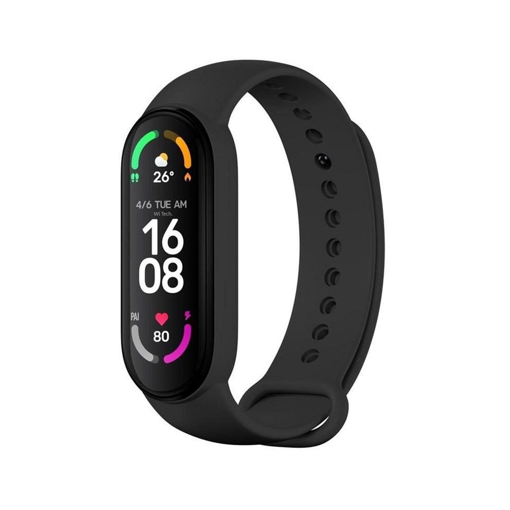 Silikoon strap jaoks XIAOMI Mi Band 5 / 6 / 7 must (01)