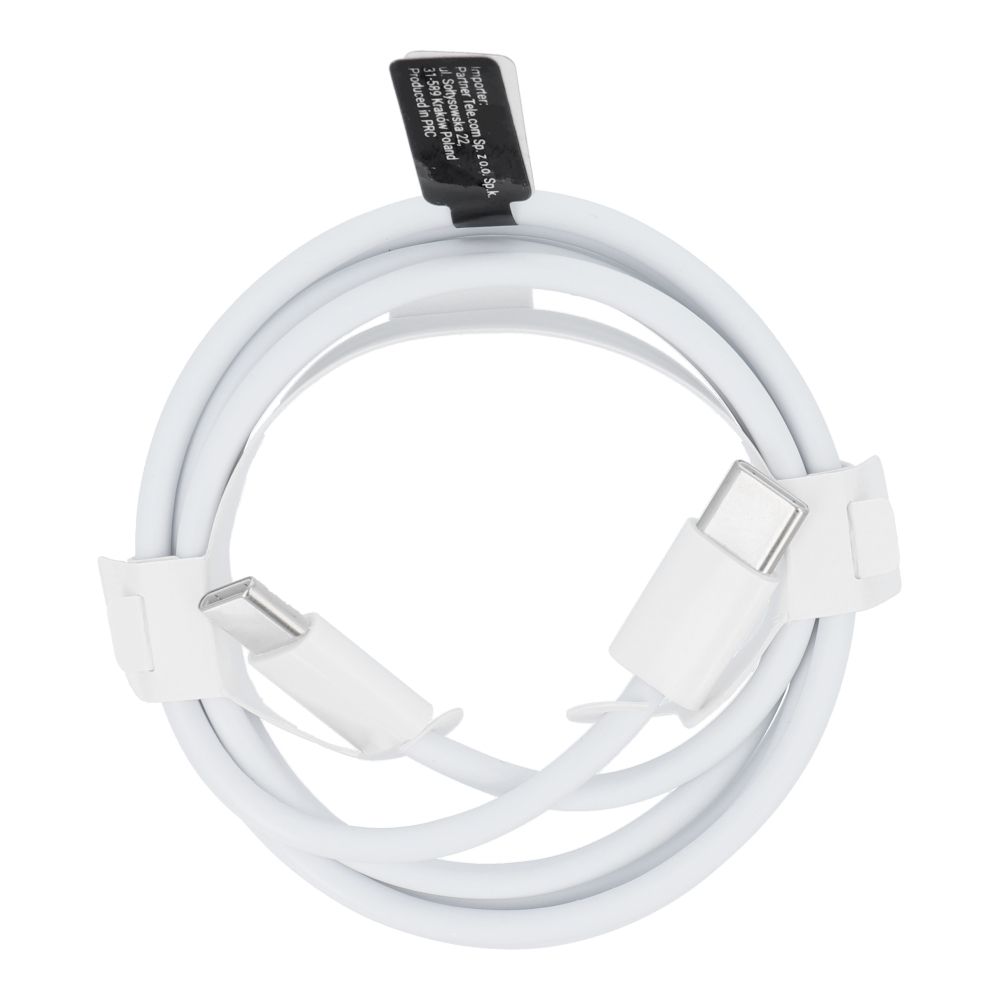 Kaabel Type C to Type C PD QC3.0 3A 30W HD26 BOX 1 m valge