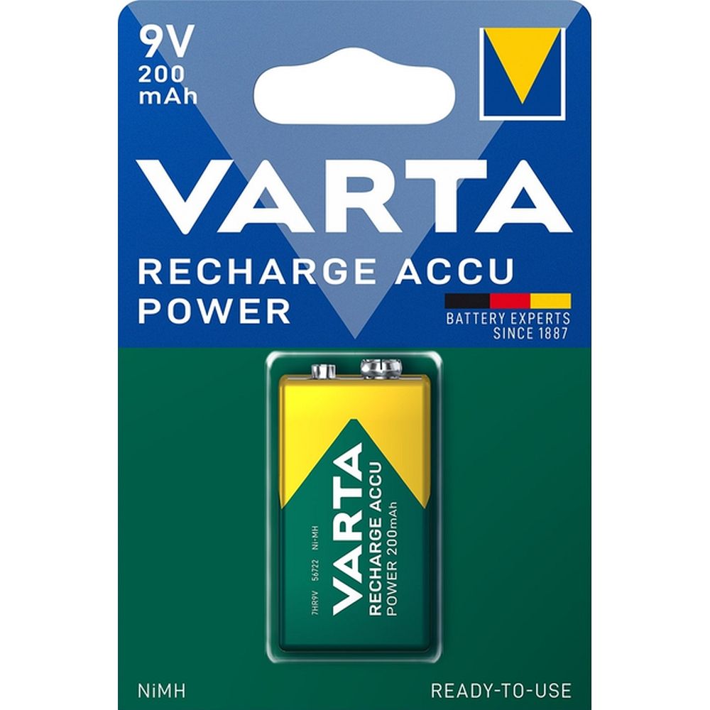 VARTA rechargeable battery 9V 200mAh Accu Power 1 pcs