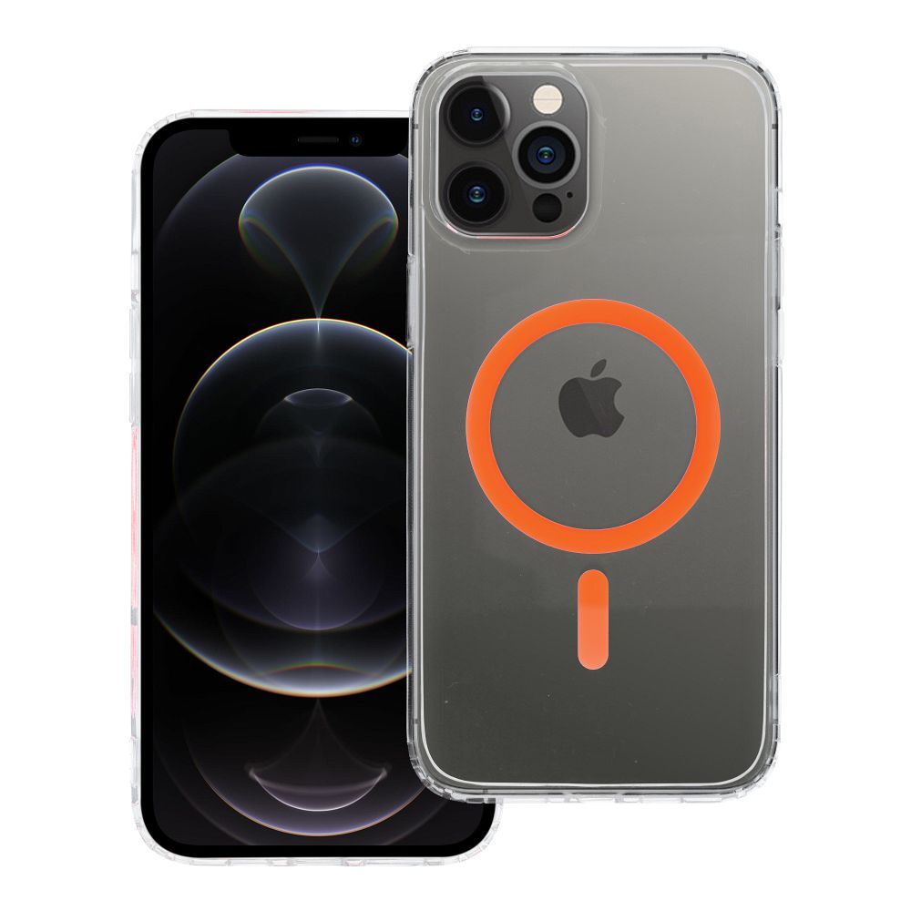 Drop Glue Colorful Ring Mag Cover compatible with MagSafe jaoks IPHONE 12 PRO MAX oranž