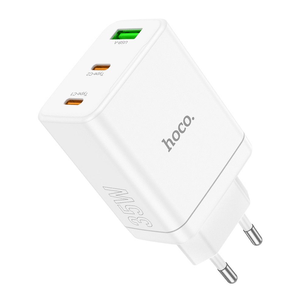 Phone Laadija Hoco 2 x USB C + USB A QC3.0 PD 3A 35W N33 valge