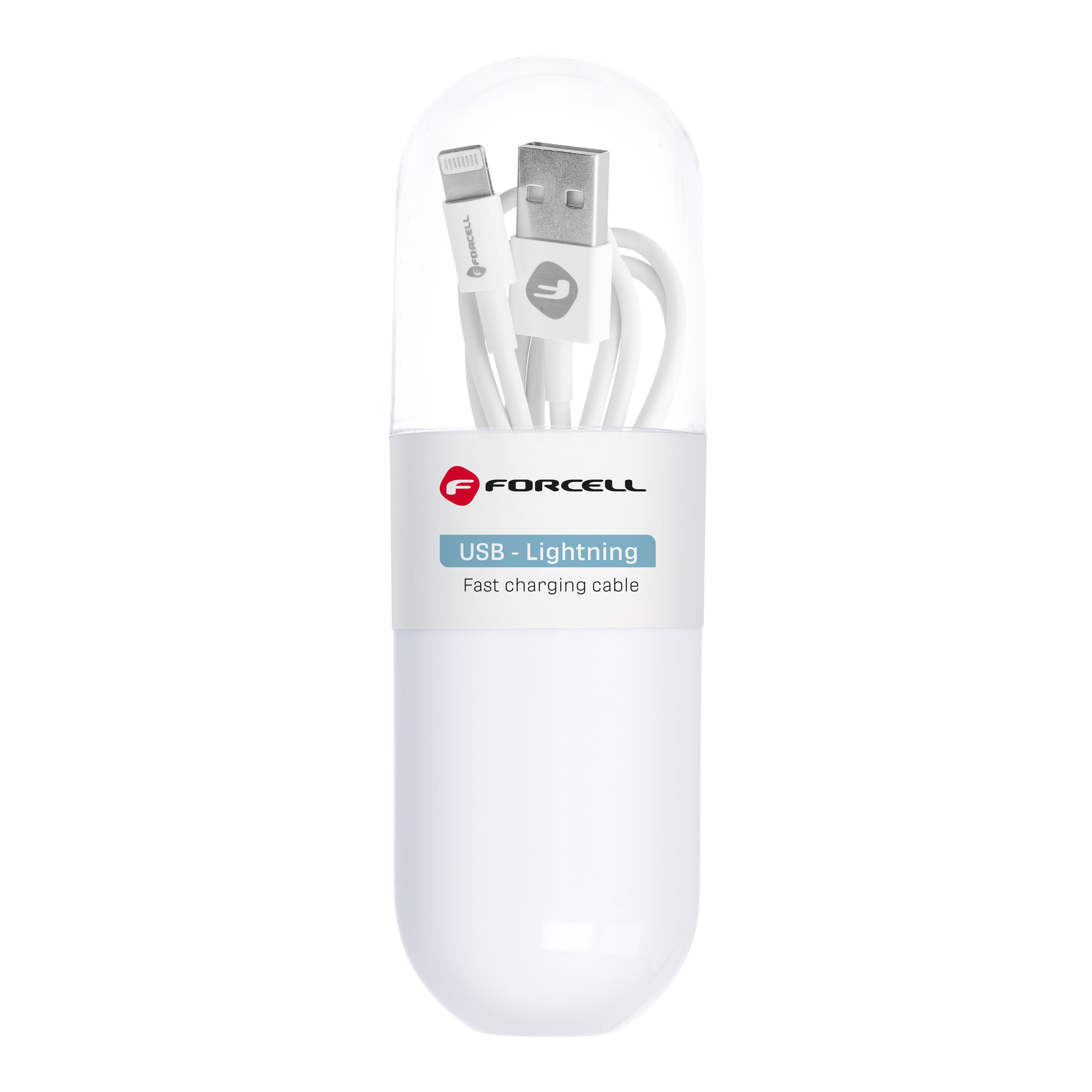 Kaabel USB A to Lightning Forcell F-Energy 1A Tube 1 m C316 valge