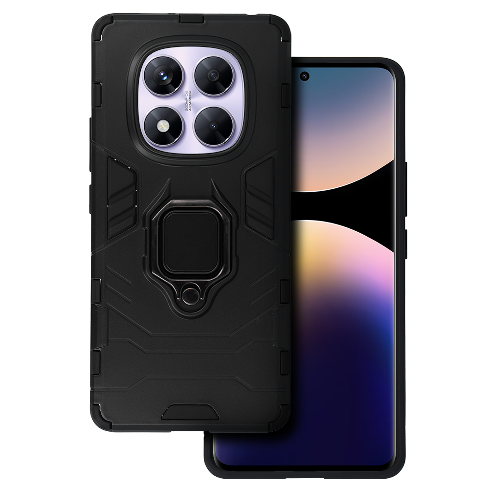 Ring Armor Ümbris jaoks Xiaomi Redmi Note 14 Pro 4G Must