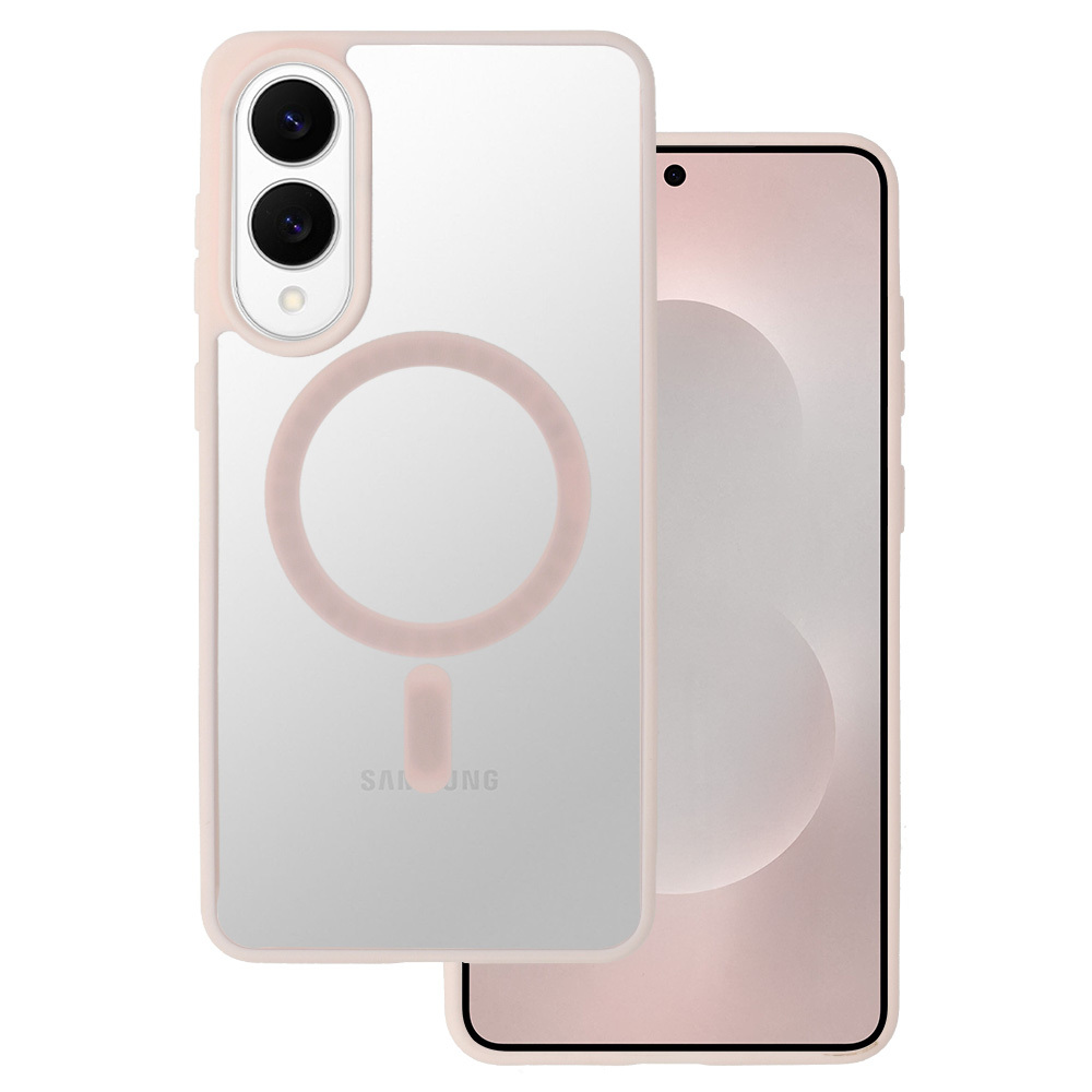 Acrylic Color Magsafe Ümbris jaoks Samsung Galaxy S25 Edge light roosa