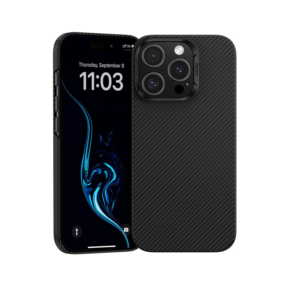 Benks Magnetic Armor Air Kevlar Ümbris PC Frame 600D (E065) jaoks Iphone 16 Pro must