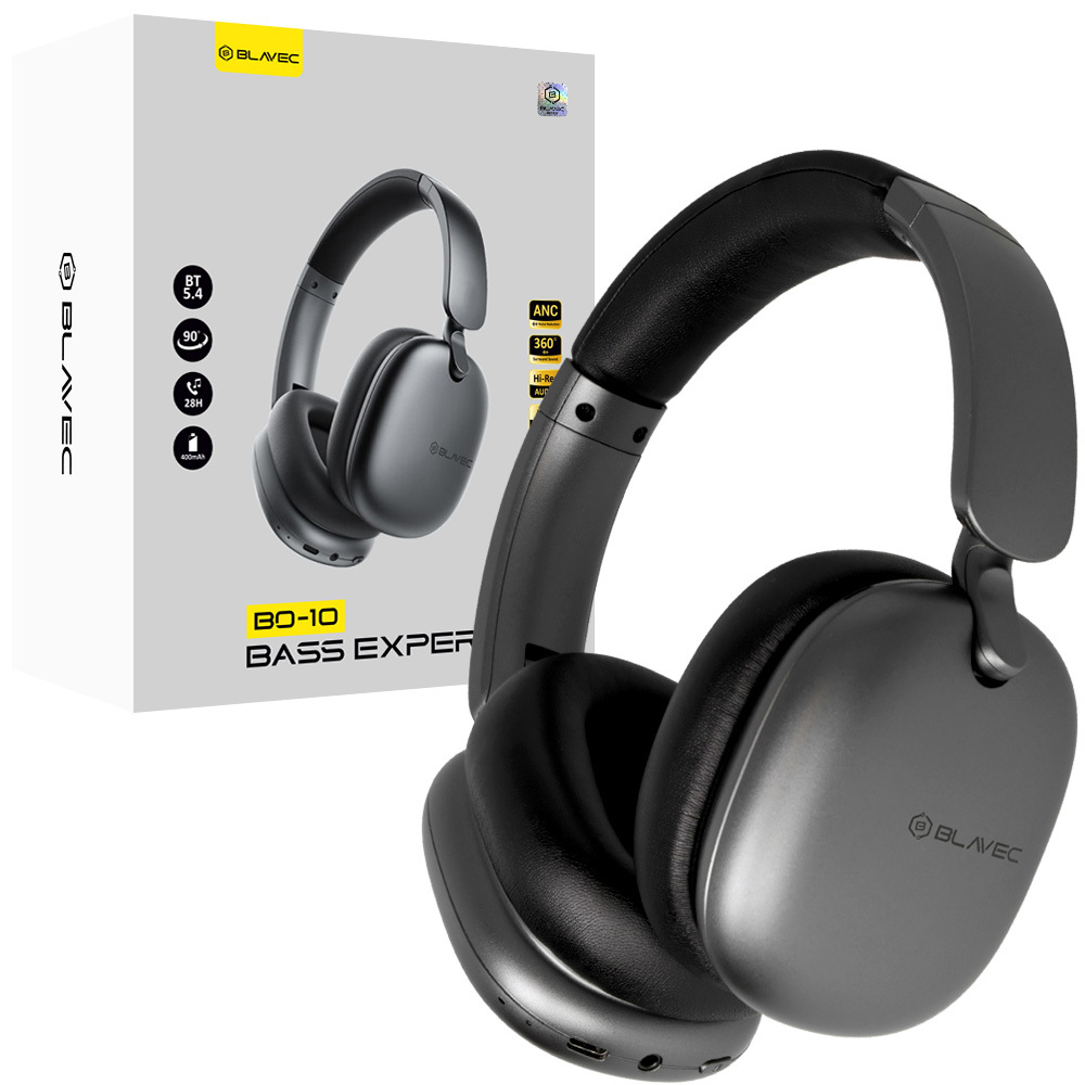 Blavec Over-ear Bluetooth Kõrvaklapid BO-10 Bass Expert ANC (BO10-B) must