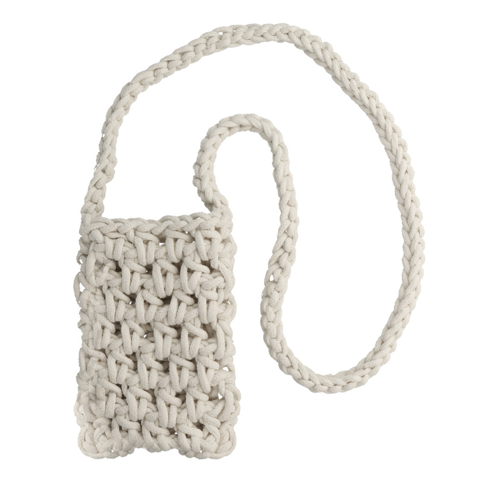 Knitted bag jaoks phone design 1 valge