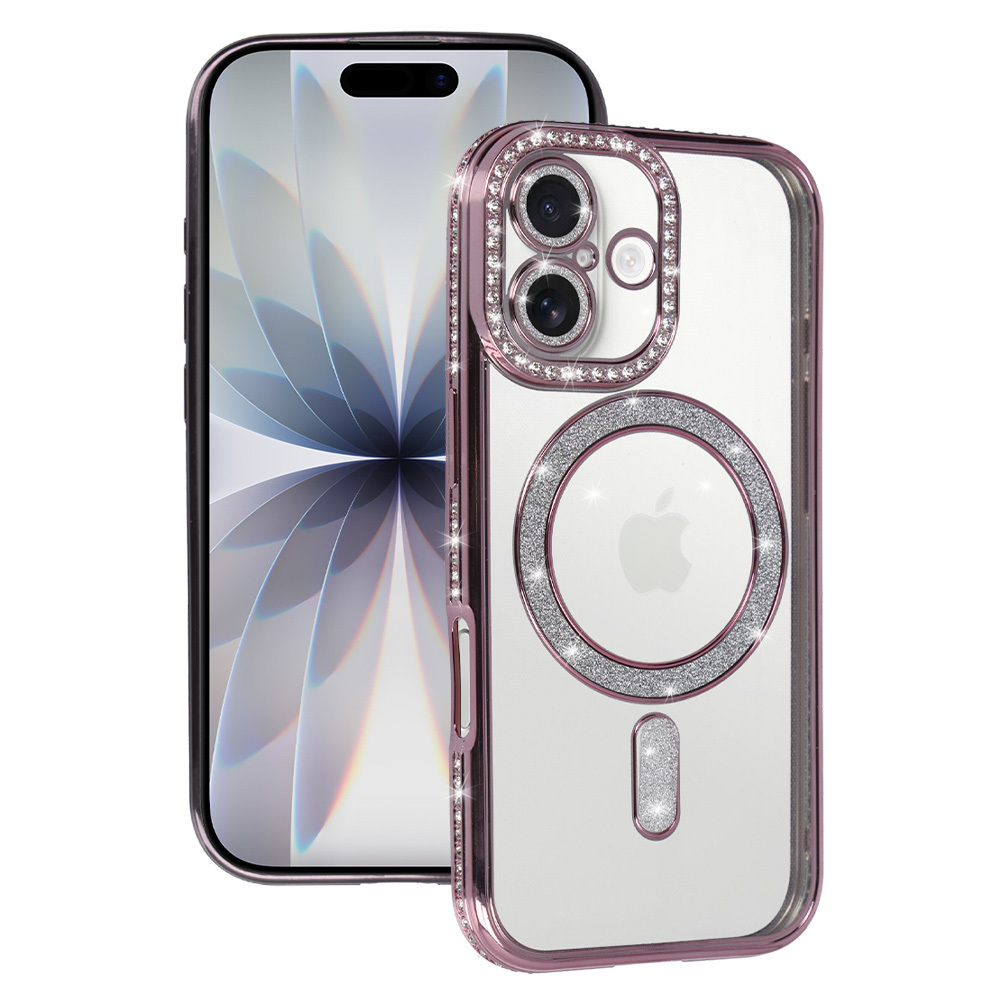 Bling Magsafe Ümbris jaoks Iphone 17 roosa