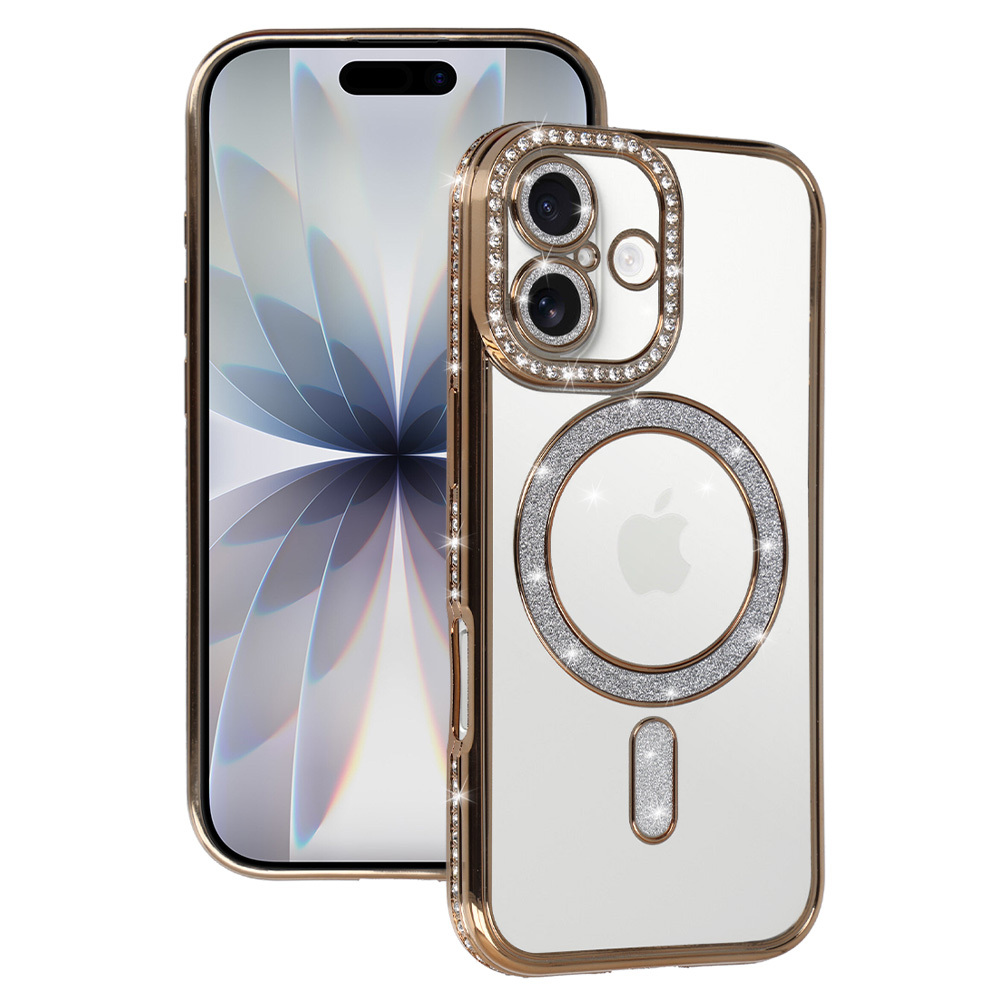 Bling Magsafe Ümbris jaoks Iphone 17 kuldne