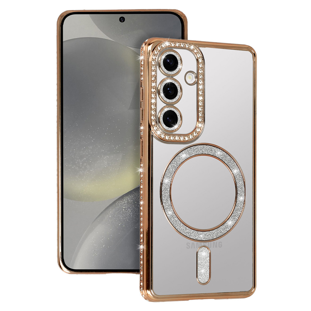Bling Magsafe Ümbris jaoks Samsung Galaxy S25 FE kuldne