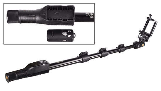 Selfie Stick - PROFESSIONAL - with Detachable Bluetooth Remote Control in handle - Type 5 Must