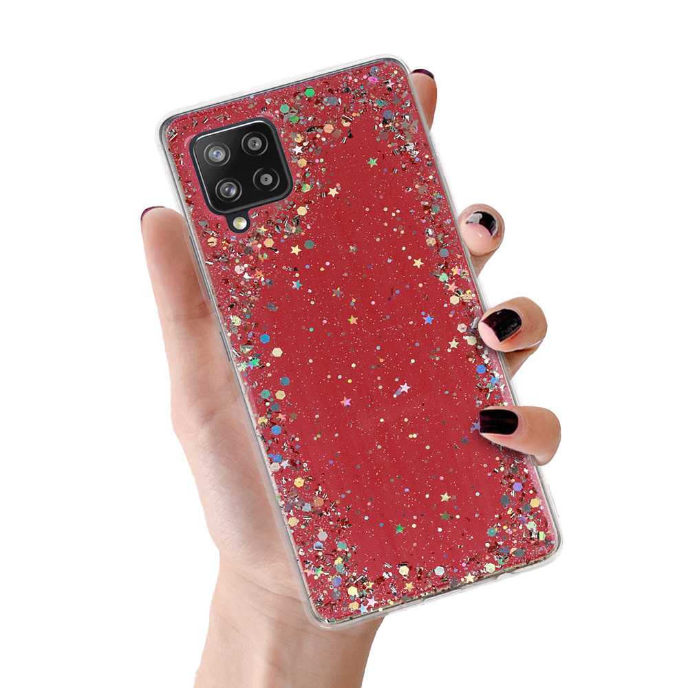 Brilliant Läbipaistev Ümbris jaoks Samsung Galaxy A42 5G Punane