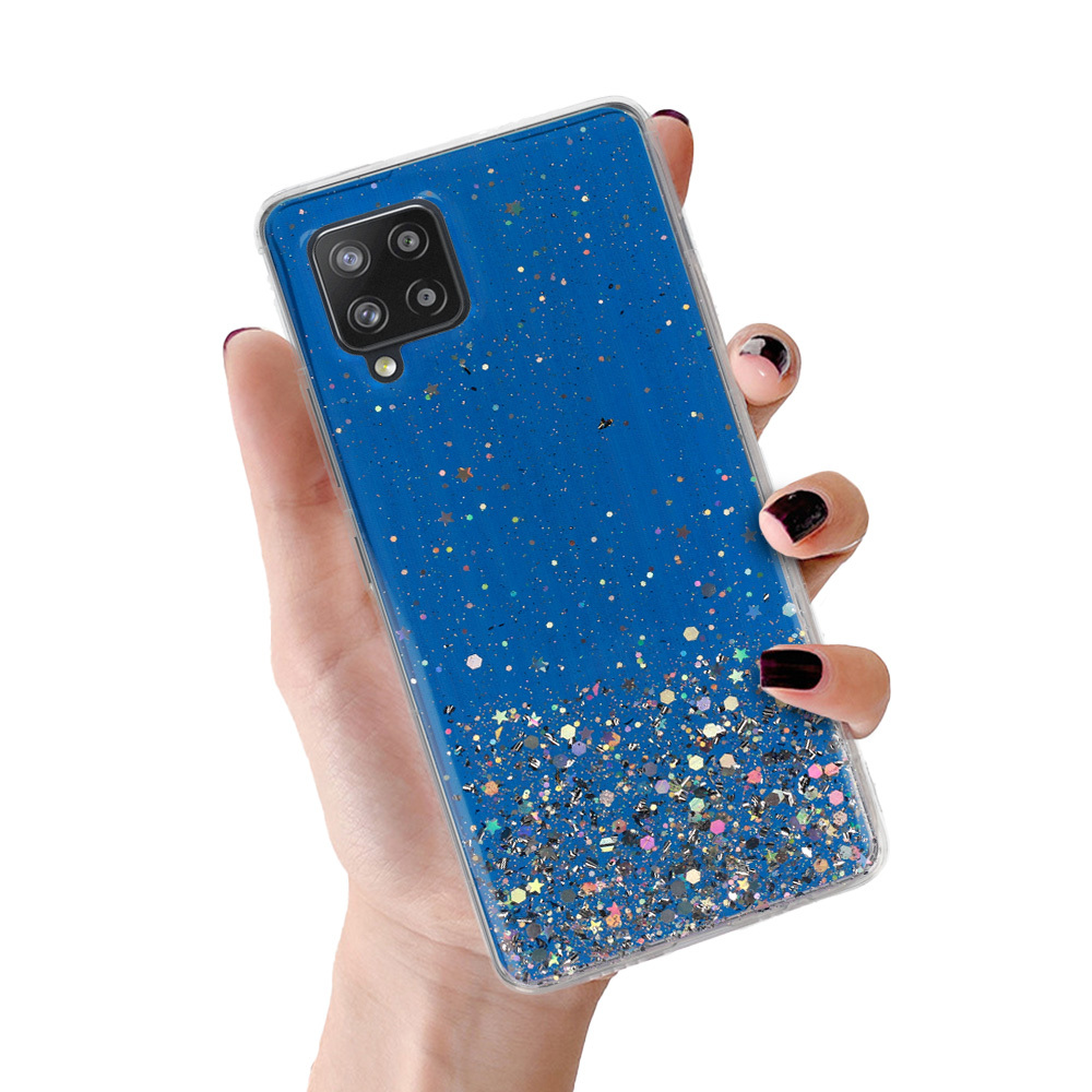 Brilliant Läbipaistev Ümbris jaoks Samsung Galaxy A42 5G Tumesinine