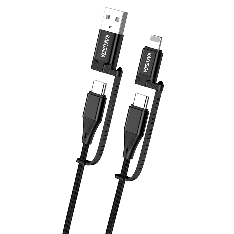 KAKU Kaabel KSC-654 Tuojie 4 in 1 - USB + Type C to Type C + Lightning - 1,2 metres must